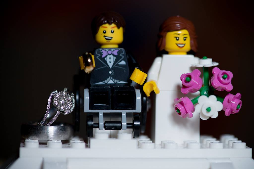 Our reception was lego themed. This was our totally awesome cake topper.